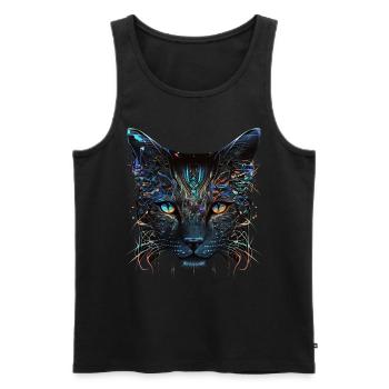 Katze Kunst Kunstwerk Geschenk Katzen Haustier - Männer Premium Bio Tank Top - Schwarz - Vorne - AI Model Male 178 light (178cm)