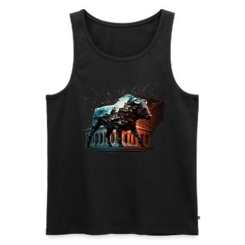 Bison Forest Wildlife Farmer Mountains Animal Animal Motif - Men's Premium Organic Tank Top - black - Front - AI Model Male 178 light (178cm)