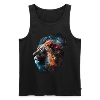 Léo Amoureux des Animaux Cadeau Motif Animal Afrique - Débardeur bio Premium Homme - noir - Devant - Michal (187cm)
