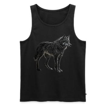 Wolf animal motif wolves gift birthday forest - Men's Premium Organic Tank Top - black - Front - Michal (187cm)