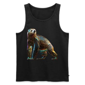 Faultier Polygon Faultierliebhaber Tier Geschenk - Männer Premium Bio Tank Top - Schwarz - Vorne - AI Model Male 178 light (178cm)