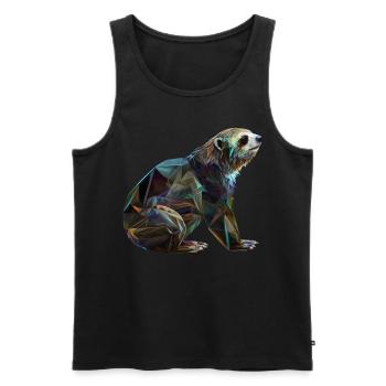Faultier Polygon Faultierliebhaber Tier Geschenk - Männer Premium Bio Tank Top - Schwarz - Vorne - AI Model Male 178 light (178cm)