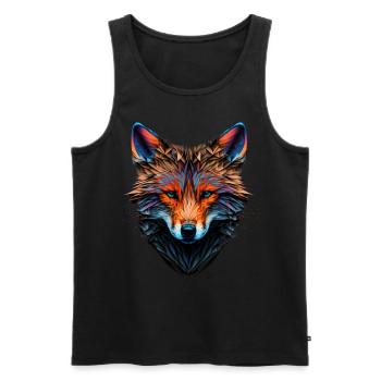 Fuchs Wildtiere Rotfuchs Bunt Geschenk Kunst Tier - Männer Premium Bio Tank Top - Schwarz - Vorne - Michal (187cm)