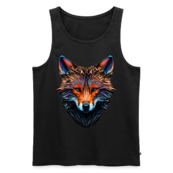Fuchs Polygon Rotfuchs Füchse Geschenk Kunst Tier - Männer Premium Bio Tank Top - Schwarz - Vorne - AI Model Male 178 light (178cm)