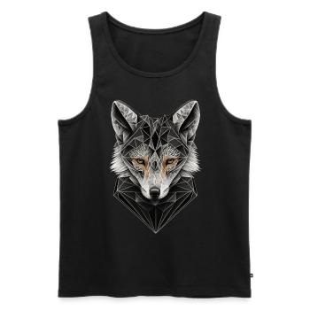 Fuchs Polygon Füchse Geschenk Kunst Tier Zoo Motiv - Männer Premium Bio Tank Top - Schwarz - Vorne - Michal (187cm)