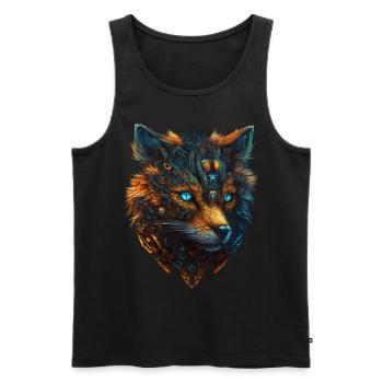 Fuchs Fantasie Blaue Augen Roboter Geschenk Tier - Männer Premium Bio Tank Top - Schwarz - Vorne - AI Model Male 178 light (178cm)