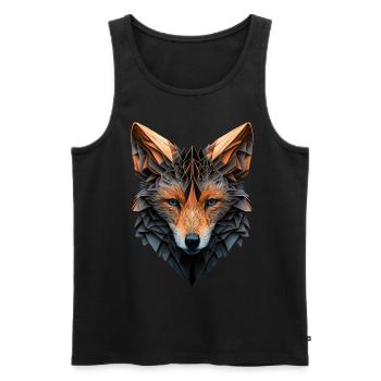 Fox Polygon Animal Face Art Cadeau Animaux - Débardeur bio Premium Homme - noir - Devant - Michal (187cm)