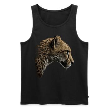 Leopard Tiermotiv Geschenk Mann Tierisch Zoo - Männer Premium Bio Tank Top - Schwarz - Vorne - AI Model Male 178 light (178cm)