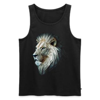 Lion Colorful Big Cat Kuns Animal Gift Africa Zoo - Men's Premium Organic Tank Top - black - Front - AI Model Male 178 light (178cm)