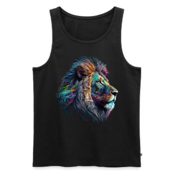 Leo Art Gift Artwork Animal Animal Motif - Débardeur bio Premium Homme - noir - Devant - Michal (187cm)