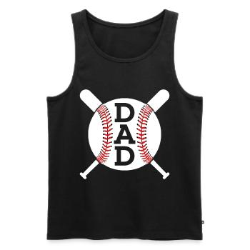 PAPA BASEBALL DAD VATERTAG - Männer Premium Bio Tank Top - Schwarz - Vorne - AI Model Male 178 light (178cm)