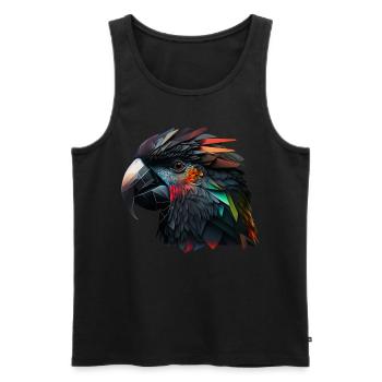 Parrot Bird Colorful Bird Motif Gift Animal - Men's Premium Organic Tank Top - black - Front - Michal (187cm)