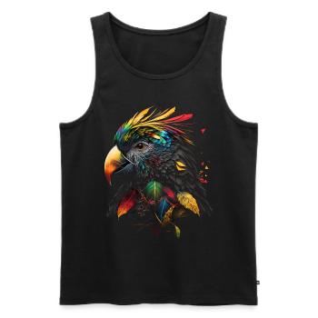 Papagei Vogel Bunt Vogelmotiv Geschenk Tier - Männer Premium Bio Tank Top - Schwarz - Vorne - Michal (187cm)