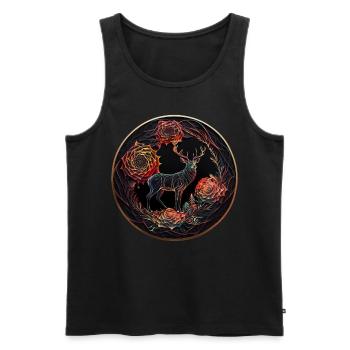 Deer Gift Animal Deer Animal Motif Forest Elk Zoo - Débardeur bio Premium Homme - noir - Devant - AI Model Male 178 light (178cm)