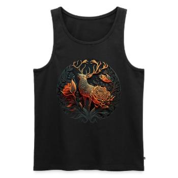 Deer Gift Animal Deer Animal Motif Forest Elk Zoo - Débardeur bio Premium Homme - noir - Devant - AI Model Male 178 light (178cm)