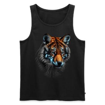 Tigre et renard mixtes, motif zoo animal cadeau - Débardeur bio Premium Homme - noir - Devant - Michal (187cm)