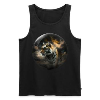 Tiger Glas Kugel Wolke Raubkatze Geschenk Kunst - Männer Premium Bio Tank Top - Schwarz - Vorne - AI Model Male 178 light (178cm)