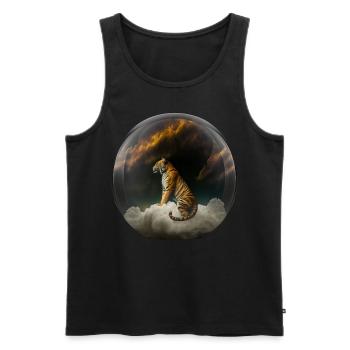 Tiger Glas Kugel Wolke Raubkatze Geschenk Kunst - Männer Premium Bio Tank Top - Schwarz - Vorne - AI Model Male 178 light (178cm)