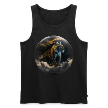Tiger Glas Kugel Wolke Raubkatze Geschenk Kunst - Männer Premium Bio Tank Top - Schwarz - Vorne - AI Model Male 178 light (178cm)