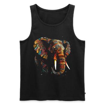 Éléphant Animal Coloré Animal Lover Cadeau Art - Débardeur bio Premium Homme - noir - Devant - AI Model Male 178 light (178cm)