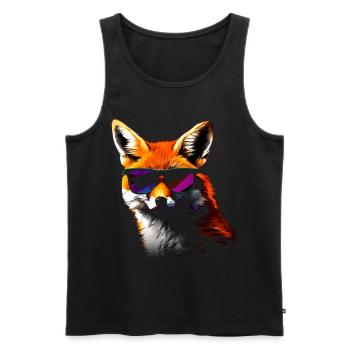 Fuchs Tierliebhaber Geschenk Tier Sonnenbrille - Männer Premium Bio Tank Top - Schwarz - Vorne - Michal (187cm)