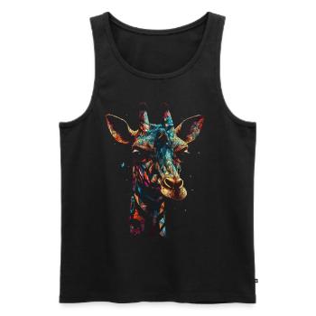 Giraffe Tier Afrika Geschenk Tierliebhaber Zoo - Männer Premium Bio Tank Top - Schwarz - Vorne - Michal (187cm)