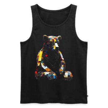 Ours Oeuvre Animal Ours Cadeau Motif Animal Art - Débardeur bio Premium Homme - noir - Devant - AI Model Male 178 light (178cm)