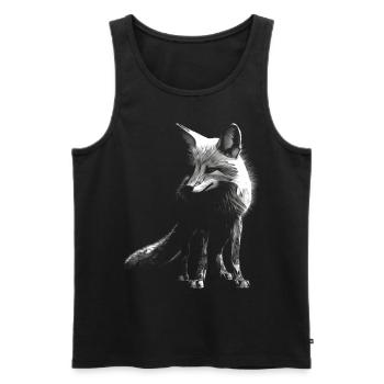 Fuchs Tierliebhaber Geschenk Wildtier Tier Motiv - Männer Premium Bio Tank Top - Schwarz - Vorne - Michal (187cm)