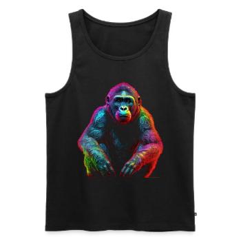 Affe Bunt Kunst Kreativ Geschenk Mann Tiermotiv - Männer Premium Bio Tank Top - Schwarz - Vorne - AI Model Male 178 light (178cm)