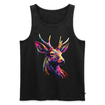 Deer Deer Forest Art Animal Gift Animal Motif - Débardeur bio Premium Homme - noir - Devant - AI Model Male 178 light (178cm)