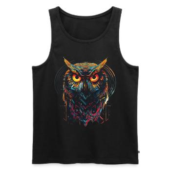 Owl Night Bird Bird Animal Gift Art - Men's Premium Organic Tank Top - black - Front - Michal (187cm)