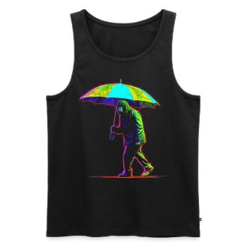 Monkey Umbrella Colorful Creative Zoo Animal Gift - Men's Premium Organic Tank Top - black - Front - AI Model Male 178 light (178cm)