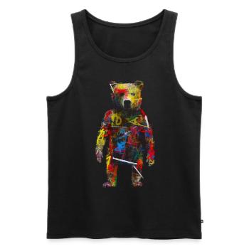 Bear Artwork Animal Bear Gift Animal Motif Art - Men's Premium Organic Tank Top - black - Front - AI Model Male 178 light (178cm)