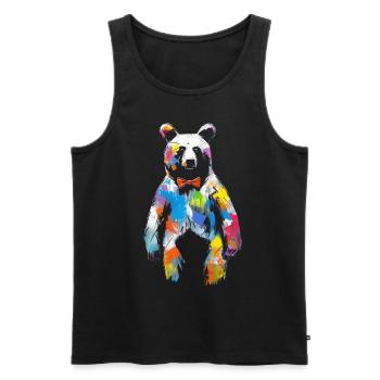 Bear Artwork Animal Bear Gift Animal Motif Art - Men's Premium Organic Tank Top - black - Front - AI Model Male 178 light (178cm)