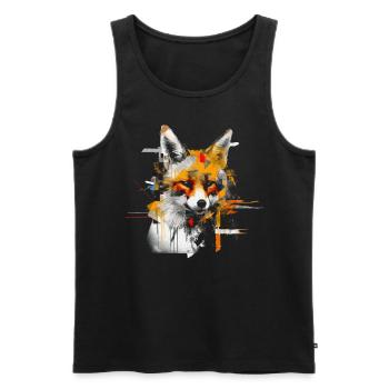 Fox Animal Lover Gift Motif animal sauvage - Débardeur bio Premium Homme - noir - Devant - AI Model Male 178 light (178cm)