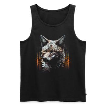 Fox Animal Lover Gift Motif animal sauvage - Débardeur bio Premium Homme - noir - Devant - AI Model Male 178 light (178cm)