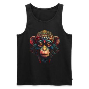 Affe Mandala Kunst Geschenk Frau Tier Affengesicht - Männer Premium Bio Tank Top - Schwarz - Vorne - AI Model Male 178 light (178cm)