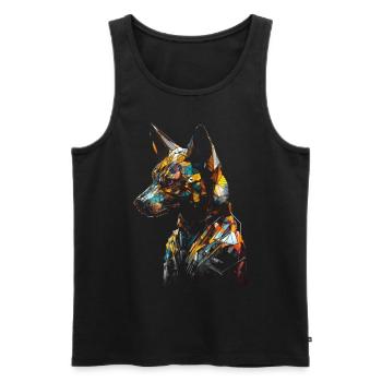 Fox Animal Lover Gift Motif animal sauvage - Débardeur bio Premium Homme - noir - Devant - AI Model Male 178 light (178cm)