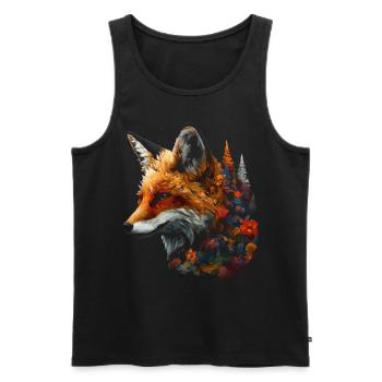 Fuchs Tierliebhaber Geschenk Wildtier Tier Motiv - Männer Premium Bio Tank Top - Schwarz - Vorne - Michal (187cm)