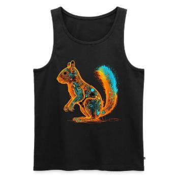 Eichhörnchen Bunt Kunstwerk Geschenk Tier Kunst - Männer Premium Bio Tank Top - Schwarz - Vorne - AI Model Male 178 light (178cm)
