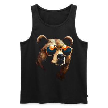 Bear Sunglasses Cool Forest Animals Gift Bears - Men's Premium Organic Tank Top - black - Front - Michal (187cm)