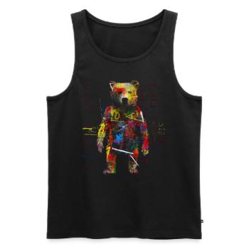 Bear Artwork Animal Bear Gift Animal Motif Art - Men's Premium Organic Tank Top - black - Front - AI Model Male 178 light (178cm)