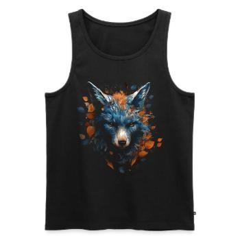 Fuchs Tierliebhaber Geschenk Wildtier Tier Motiv - Männer Premium Bio Tank Top - Schwarz - Vorne - Michal (187cm)