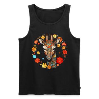 Giraffe Tier Afrika Geschenk Tierliebhaber Zoo - Männer Premium Bio Tank Top - Schwarz - Vorne - Michal (187cm)