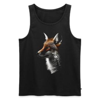 Fox Animal Lover Gift Motif animal sauvage - Débardeur bio Premium Homme - noir - Devant - AI Model Male 178 light (178cm)