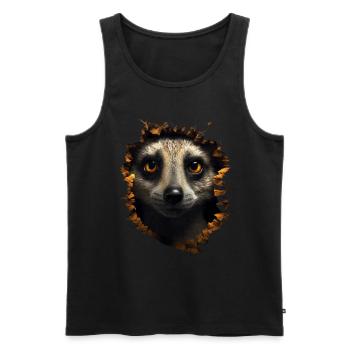 Erdmännchen Wand Tierliebhaber Geschenk Kunst - Männer Premium Bio Tank Top - Schwarz - Vorne - Michal (187cm)