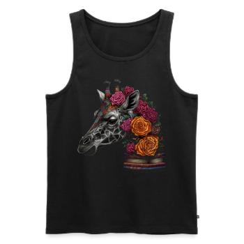 Giraffe Animal Africa Gift Animal Lover Zoo - Men's Premium Organic Tank Top - black - Front - Michal (187cm)