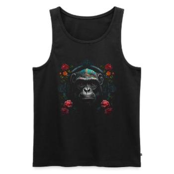 Gorilla Animal Monkey Zoo Animal Motif Animal Lover - Men's Premium Organic Tank Top - black - Front - AI Model Male 178 light (178cm)