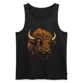 Bison Cadeau Animal Amoureux Animal Motif Animal - Débardeur bio Premium Homme - noir - Devant - Michal (187cm)