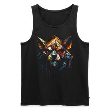 Bär Polygon Kunst Tier Geschenkidee Zoo Bunt Tiere - Männer Premium Bio Tank Top - Schwarz - Vorne - AI Model Male 178 light (178cm)